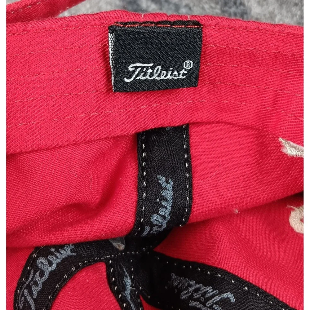 Titleist Golf Hat Cap Red Adjustable Embroidered Logo Mens‎